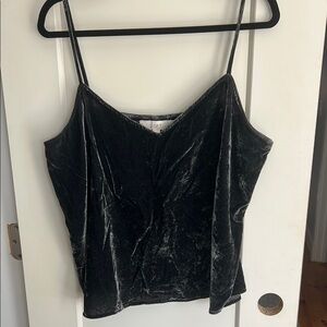 LOFT Black Fitted Camisole Velvet Top